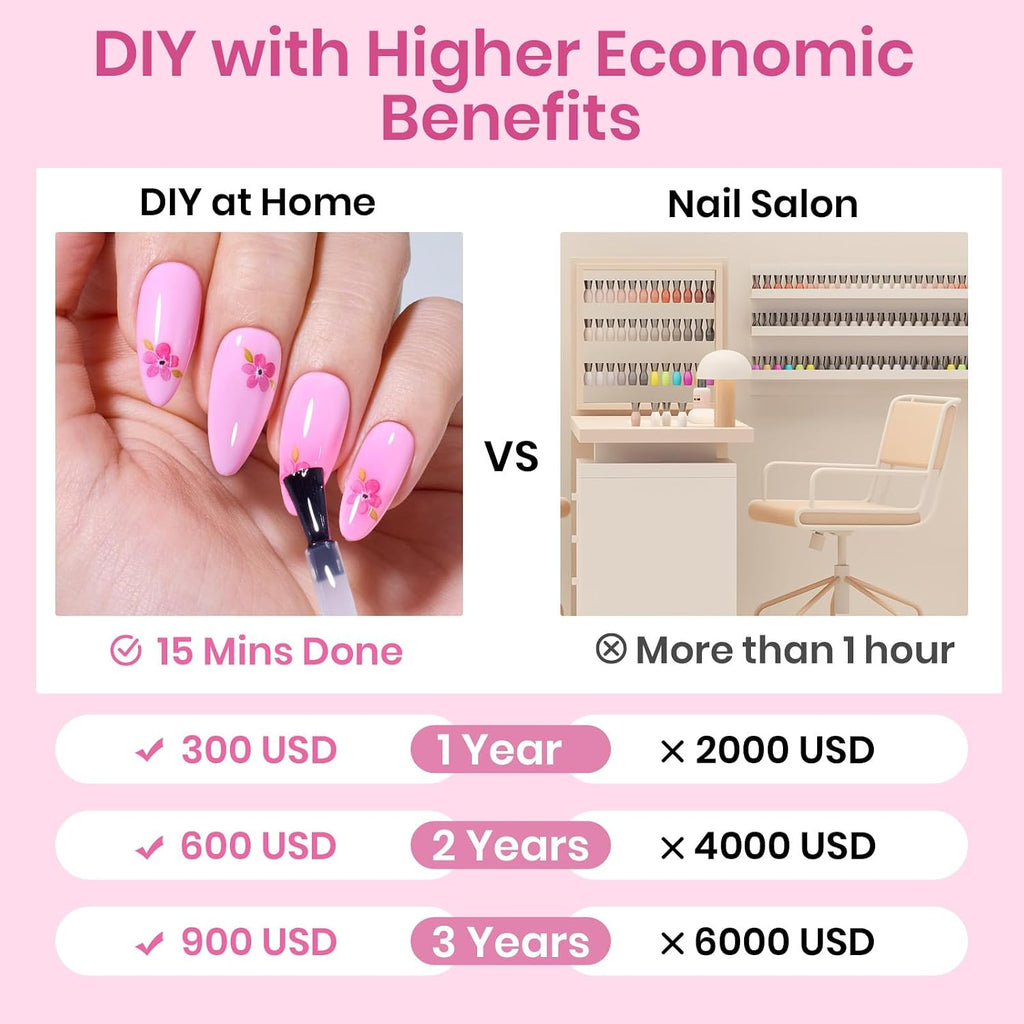Beetles Almond Nail Tips, 576 pcs, 12 Sizes - In use