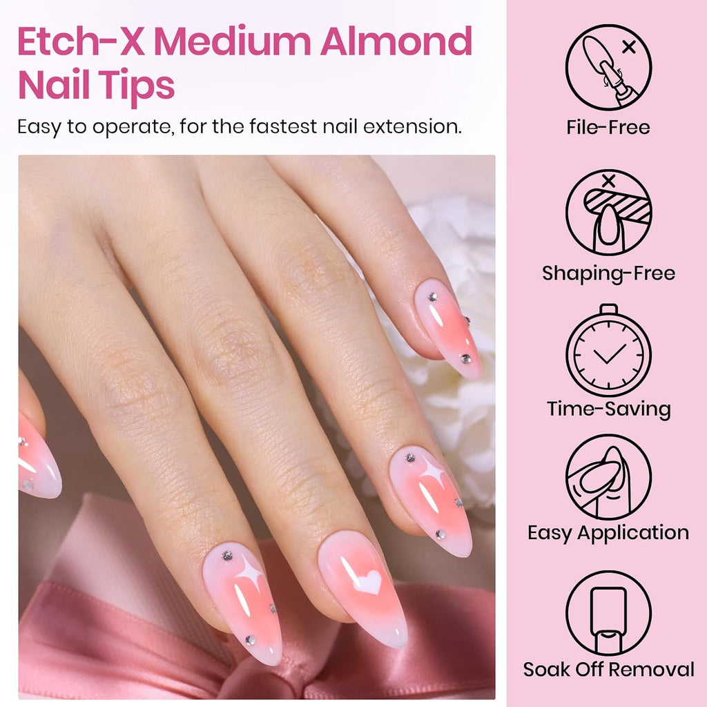 Beetles Almond Nail Tips, 576 pcs, 12 Sizes - Packaging