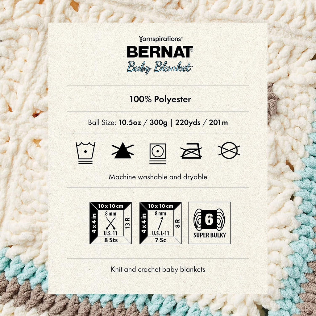 Bernat Baby Blanket BB White Yarn, 10.5 oz - Size reference