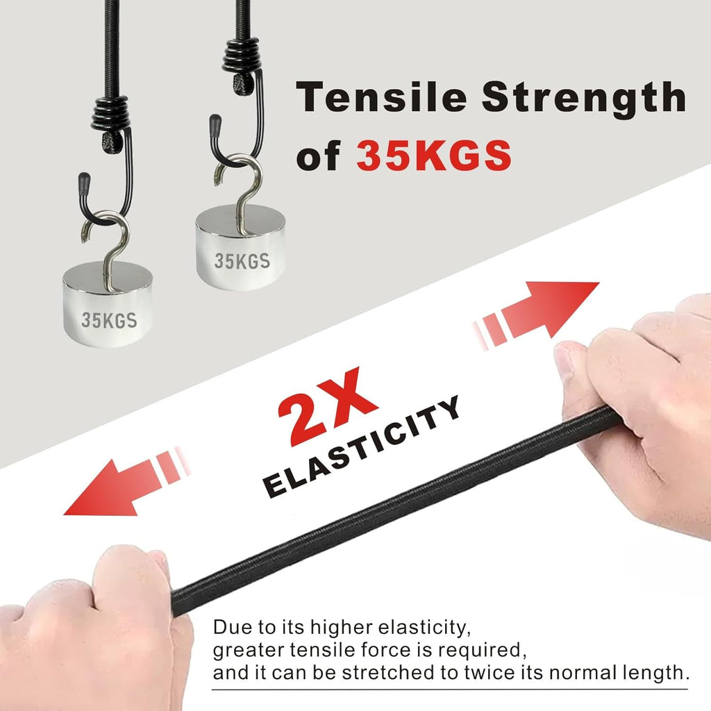 Bexsle Heavy Duty Bungee Cords with Hooks - Detail view