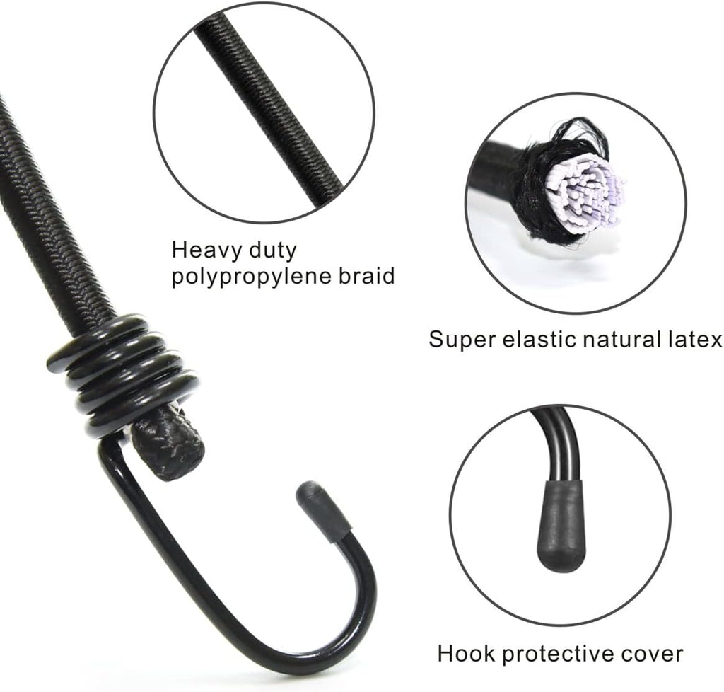 Bexsle Heavy Duty Bungee Cords with Hooks - Alternate angle