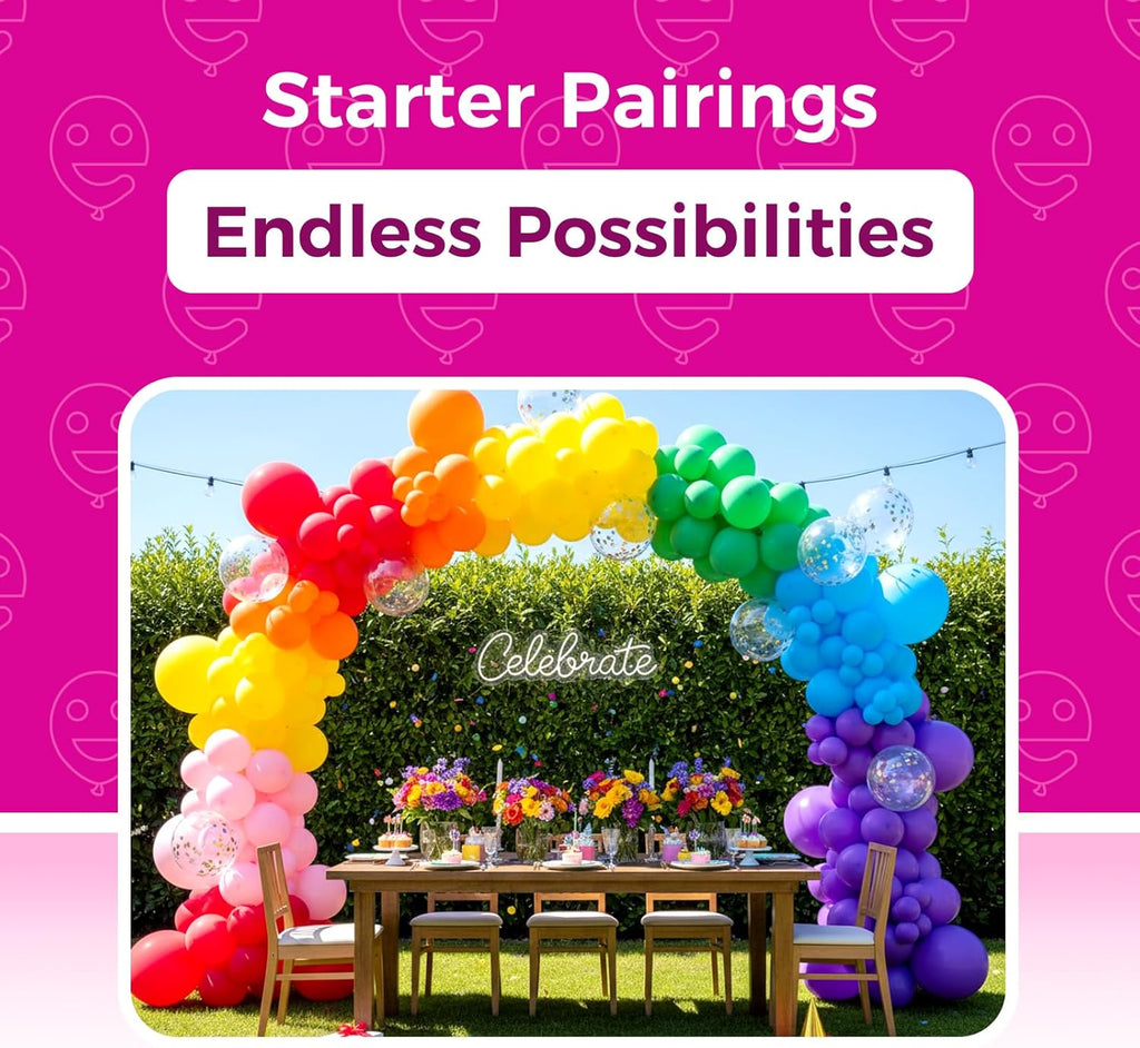Bezente Rainbow Latex Balloons, 100 Pack 12 Inch - Close-up