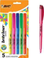 BIC Brite Liner Highlighters, Chisel Tip 5-Count