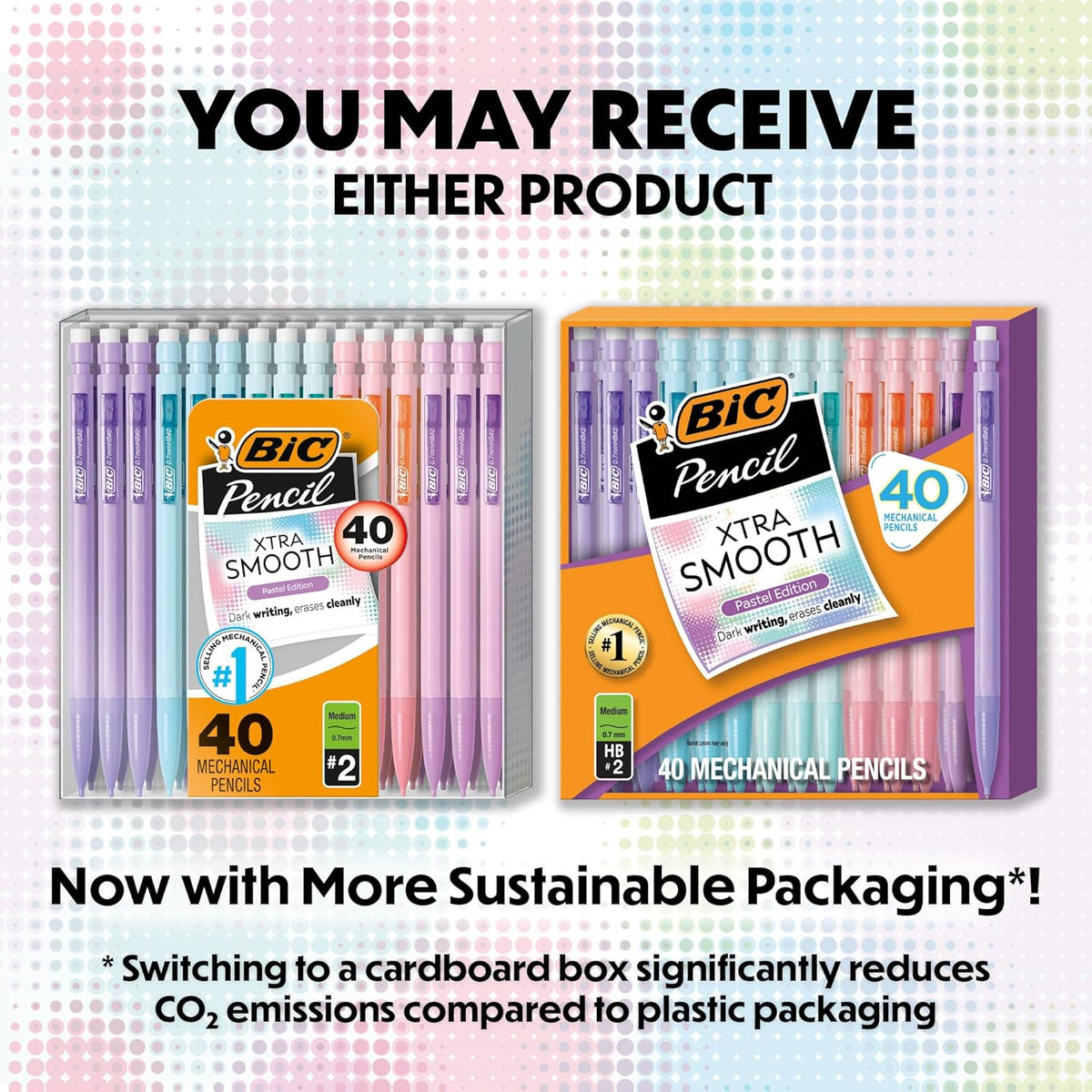 BIC Xtra-Smooth Pastel Mechanical Pencils, 40-Count - Detail view