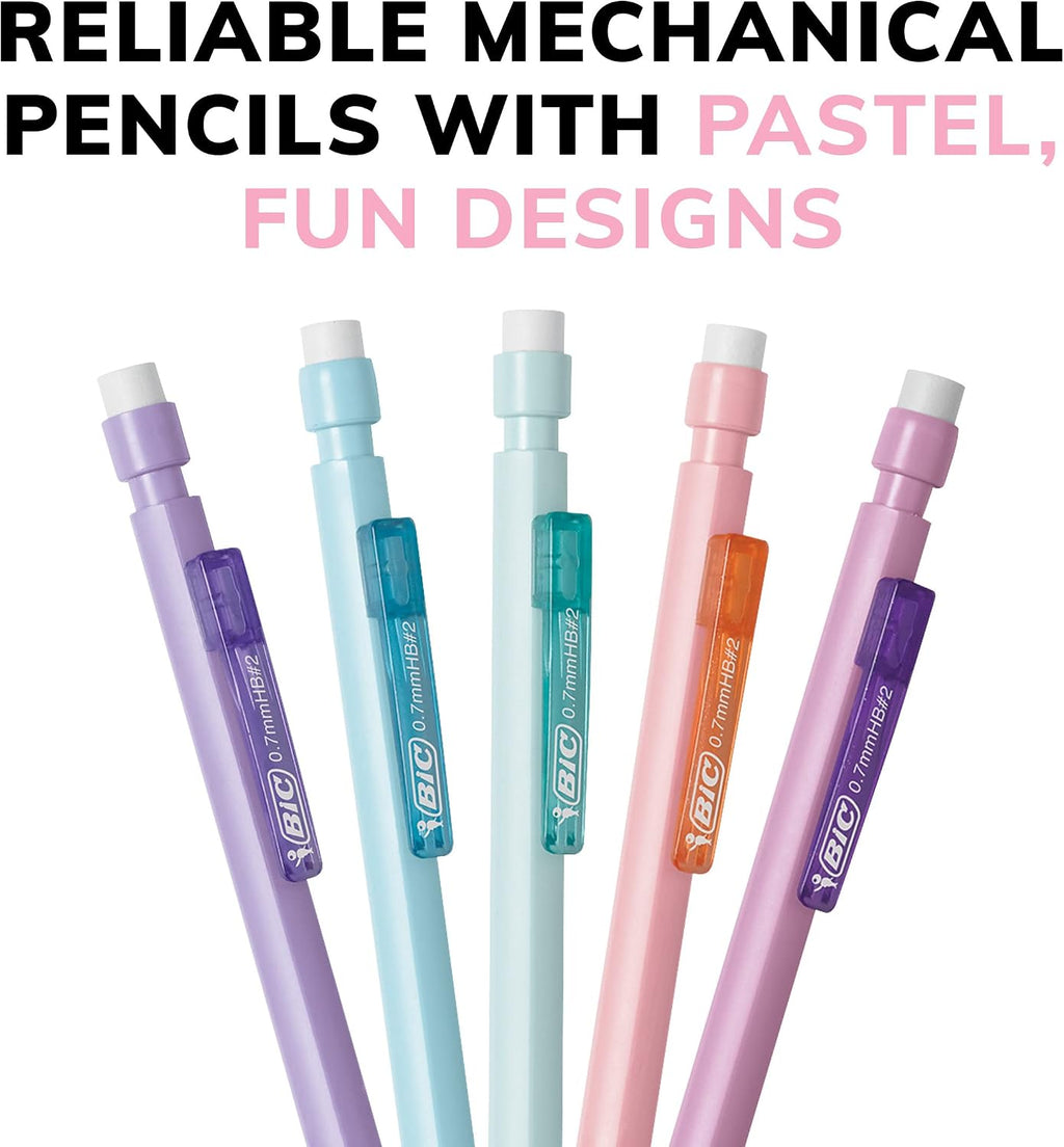 BIC Xtra-Smooth Pastel Mechanical Pencils, 24-Count - Size reference