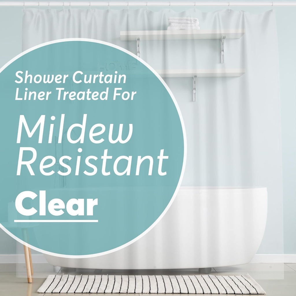 BigFoot Clear Shower Curtain, 72x72 PEVA Waterproof