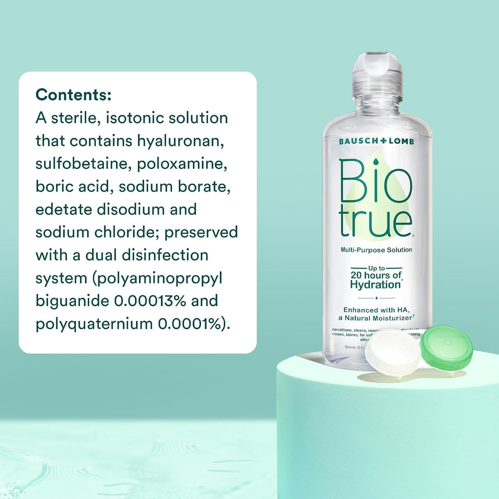 Biotrue Multi-Purpose Contact Solution, 10 Fl Oz x2 - In use