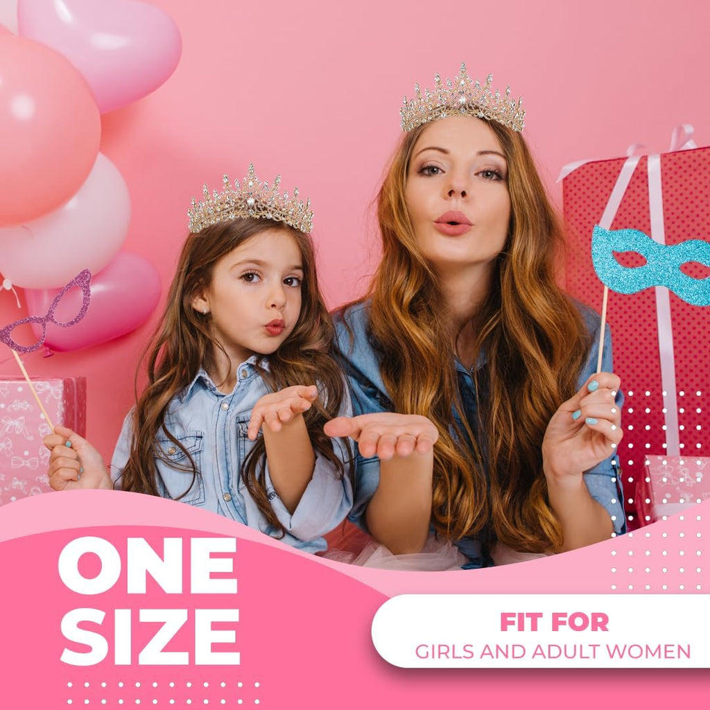 Papoopy Birthday Tiara Crown with Sash for Women - Alternate angle