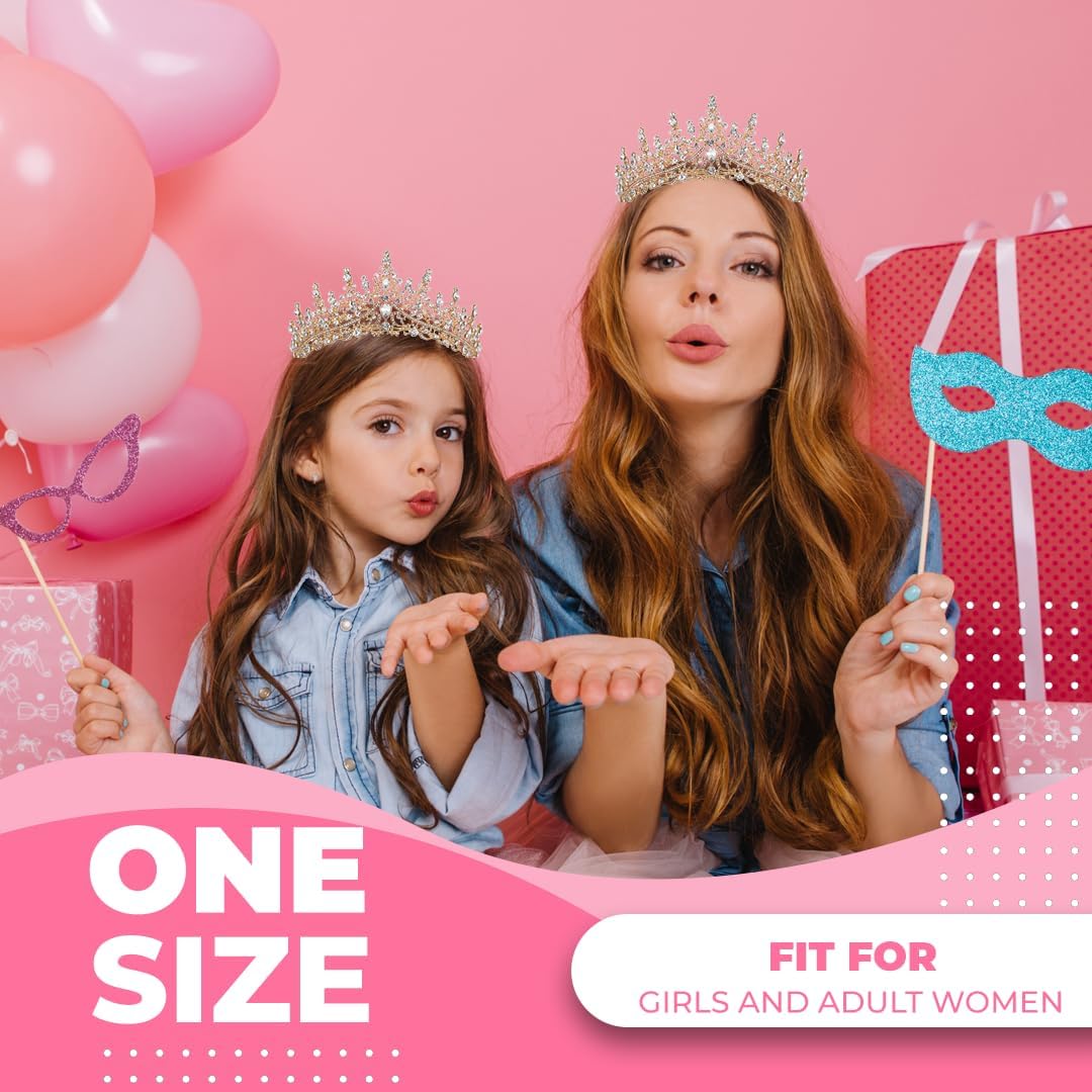 Papoopy Birthday Tiara Crown with Sash for Women - Alternate angle