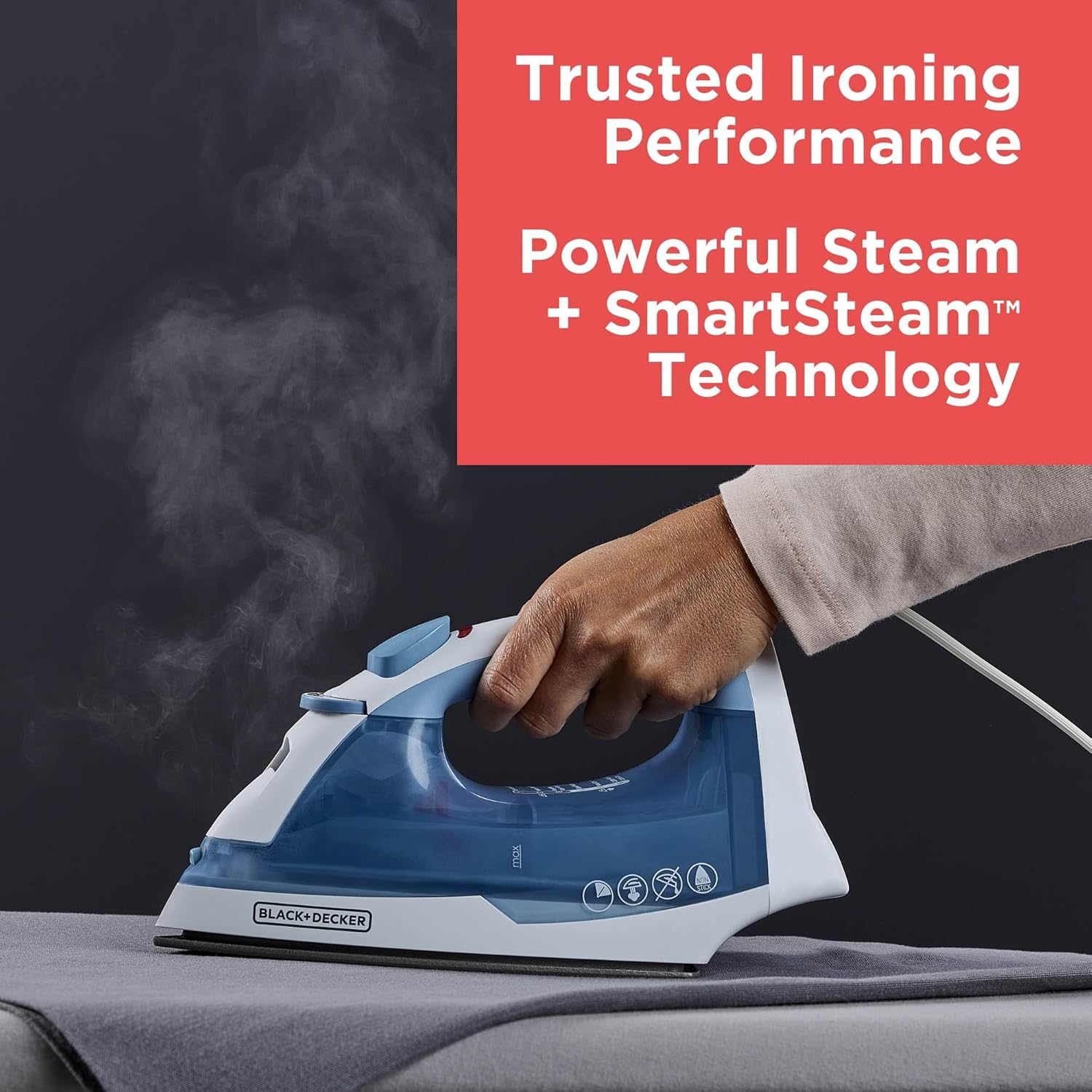 BLACK+DECKER Easy Steam Compact Iron, 1200W - Alternate angle