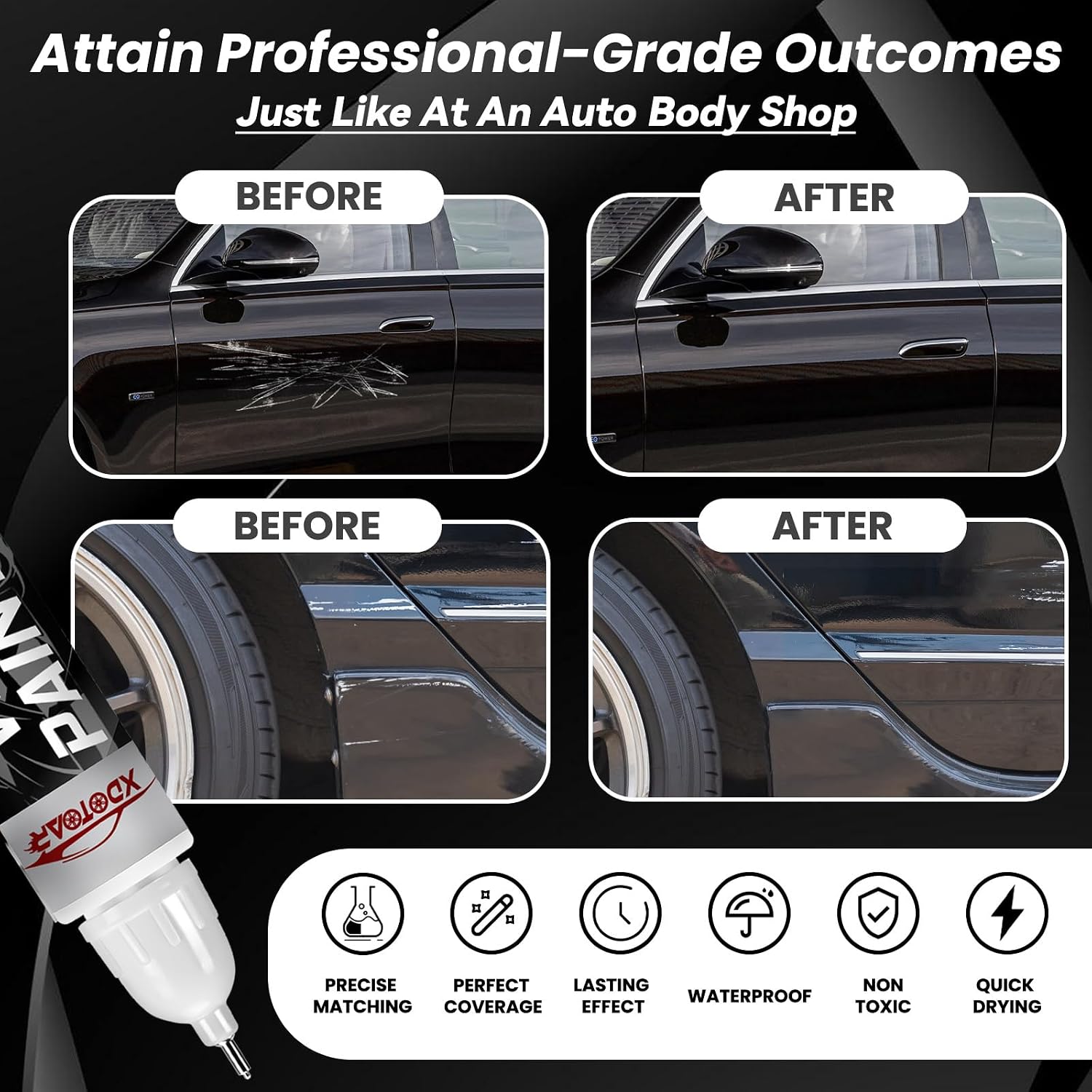 xdotoar Black Car Touch Up Paint, Quick Dry - Detail view