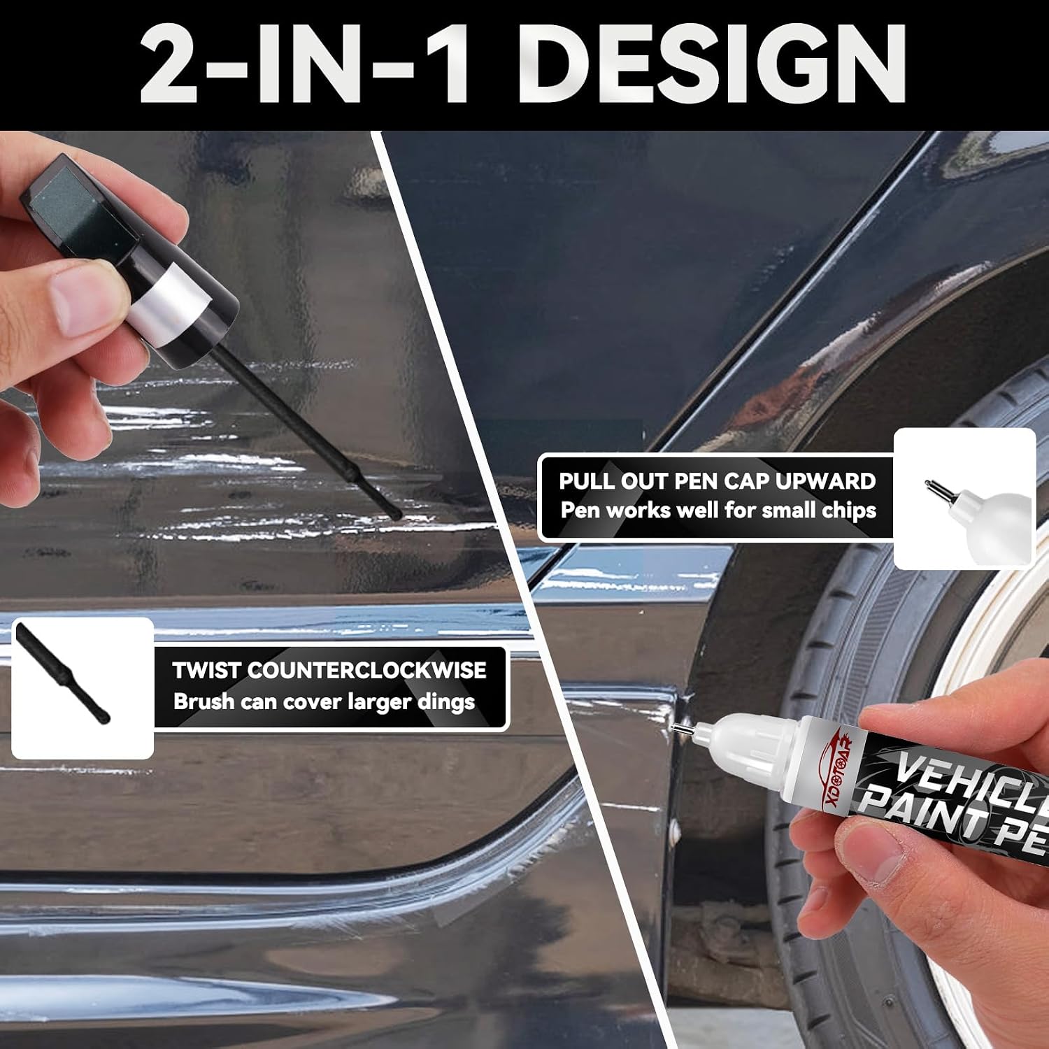 xdotoar Black Car Touch Up Paint, Quick Dry - Close-up