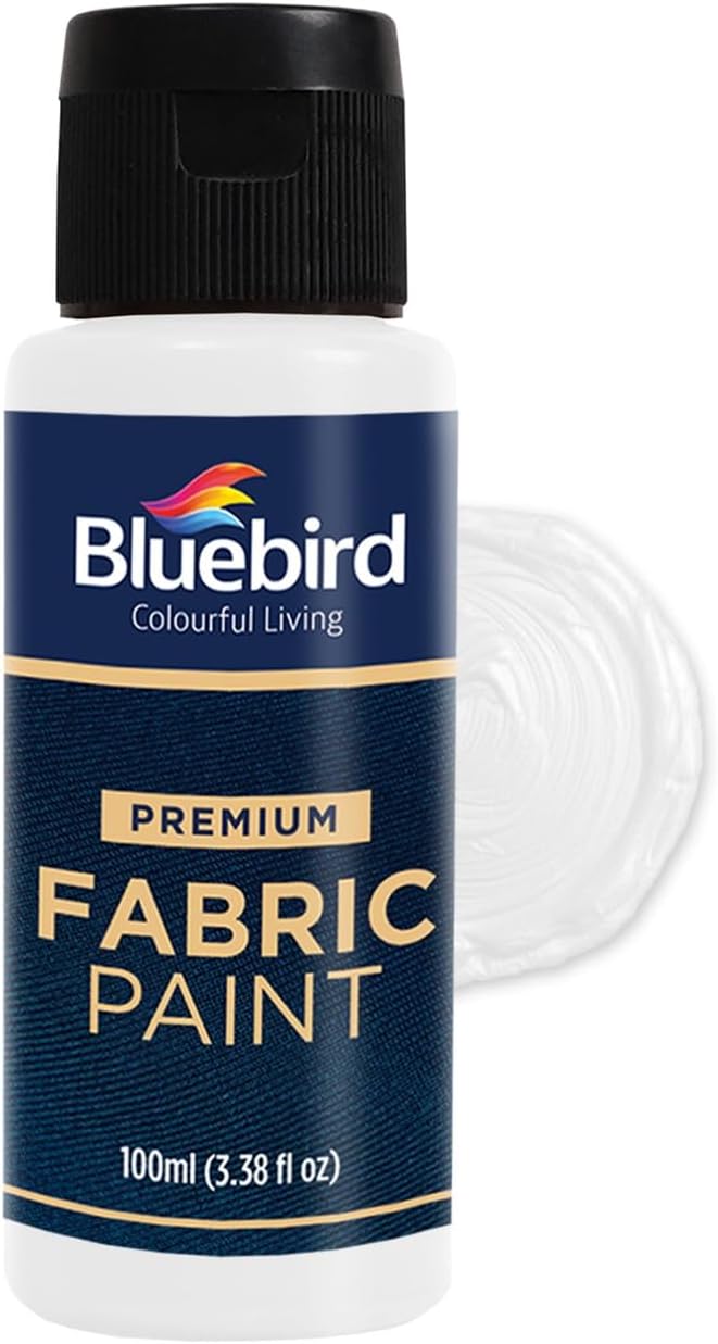 Bluebird Fabric Paint White 3.4 Fl Oz