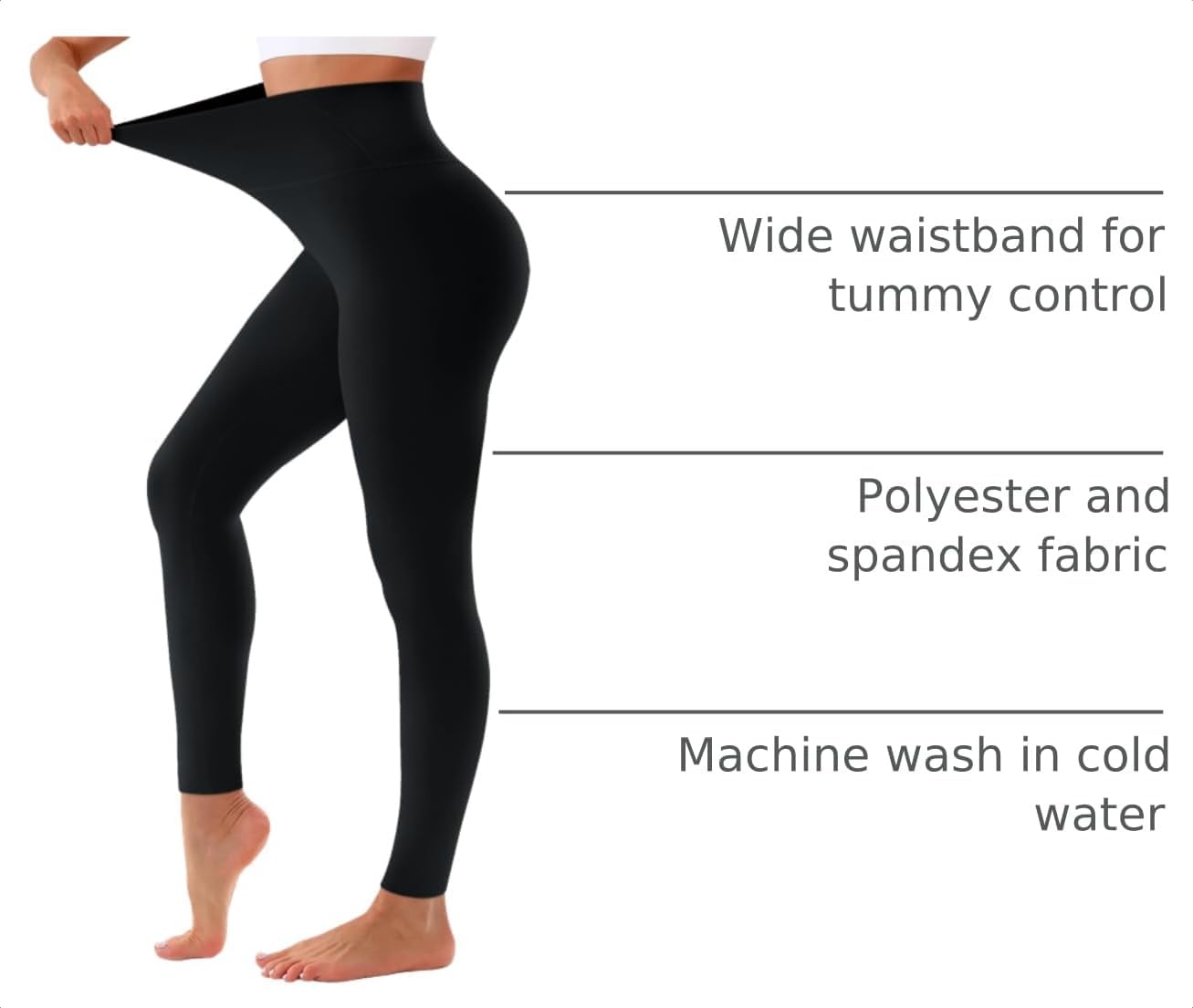Bluemaple High Waisted Tummy Control Leggings - Size reference