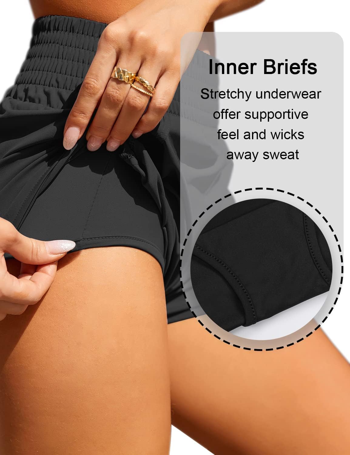 BMJL Women's High Waisted Athletic Shorts - Packaging