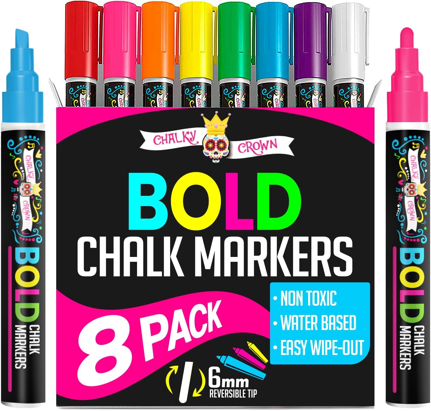 Liquid Chalk Markers 6mm Reversible Tip