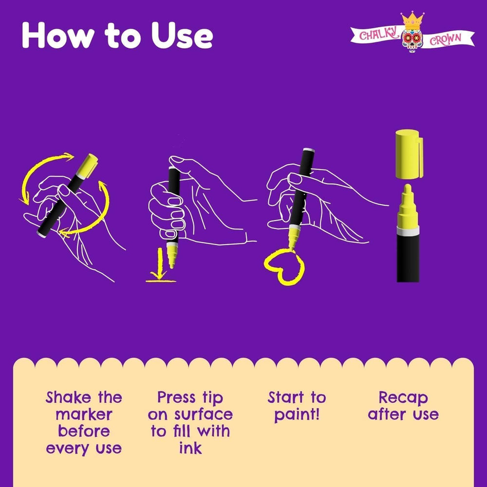 Liquid Chalk Markers 6mm Reversible Tip - Alternate angle