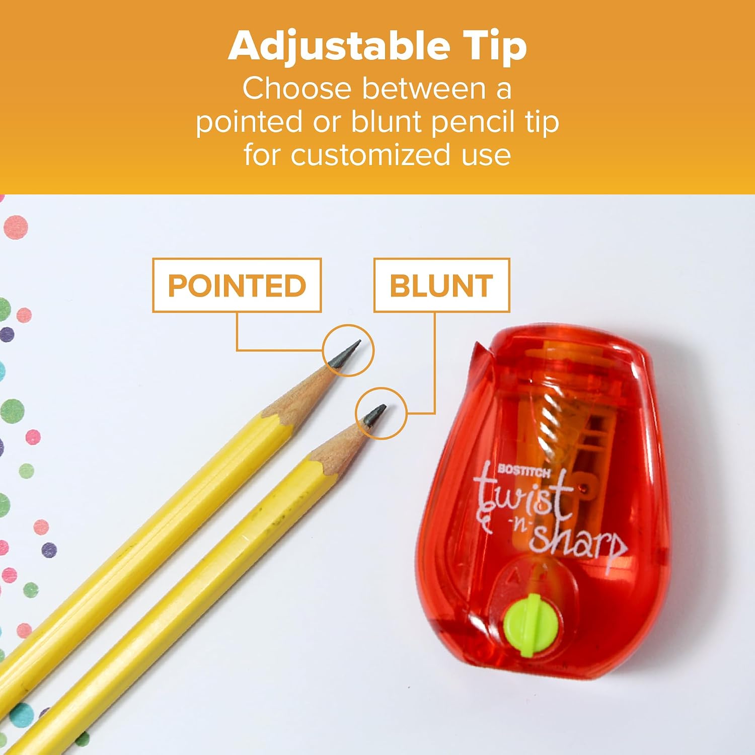 Bostitch Twist-n-Sharp Pencil Sharpener - Size reference