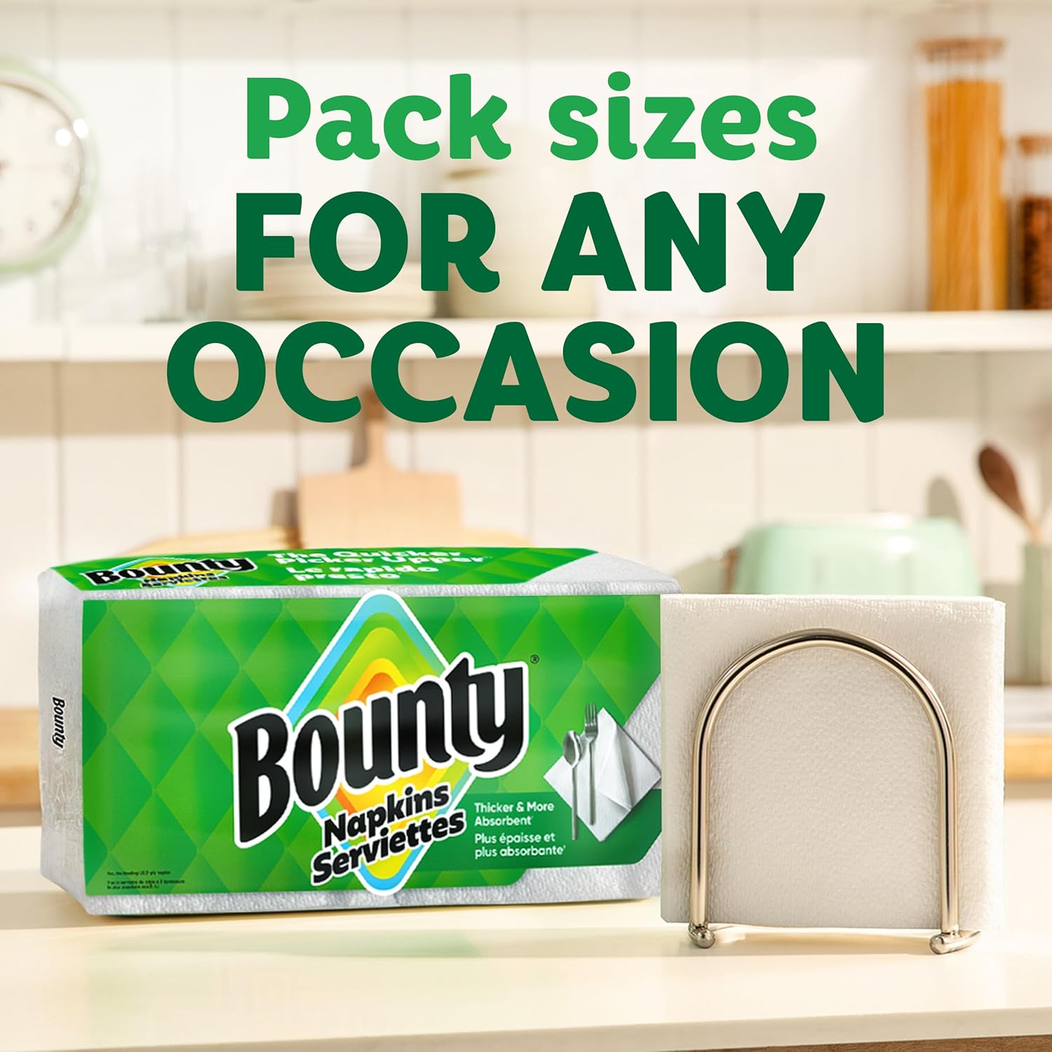 Bounty Paper Napkins White 200 Count - Size reference