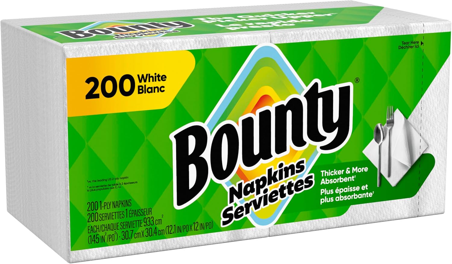 Bounty Paper Napkins White 200 Count - Feature highlight