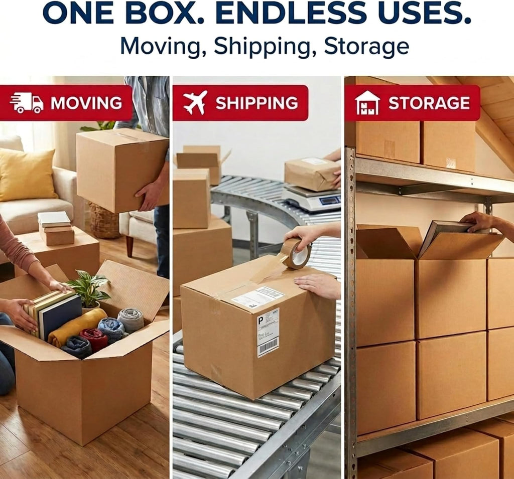 Corrugated Moving Boxes 18x14x12 10-Pack - Detail view