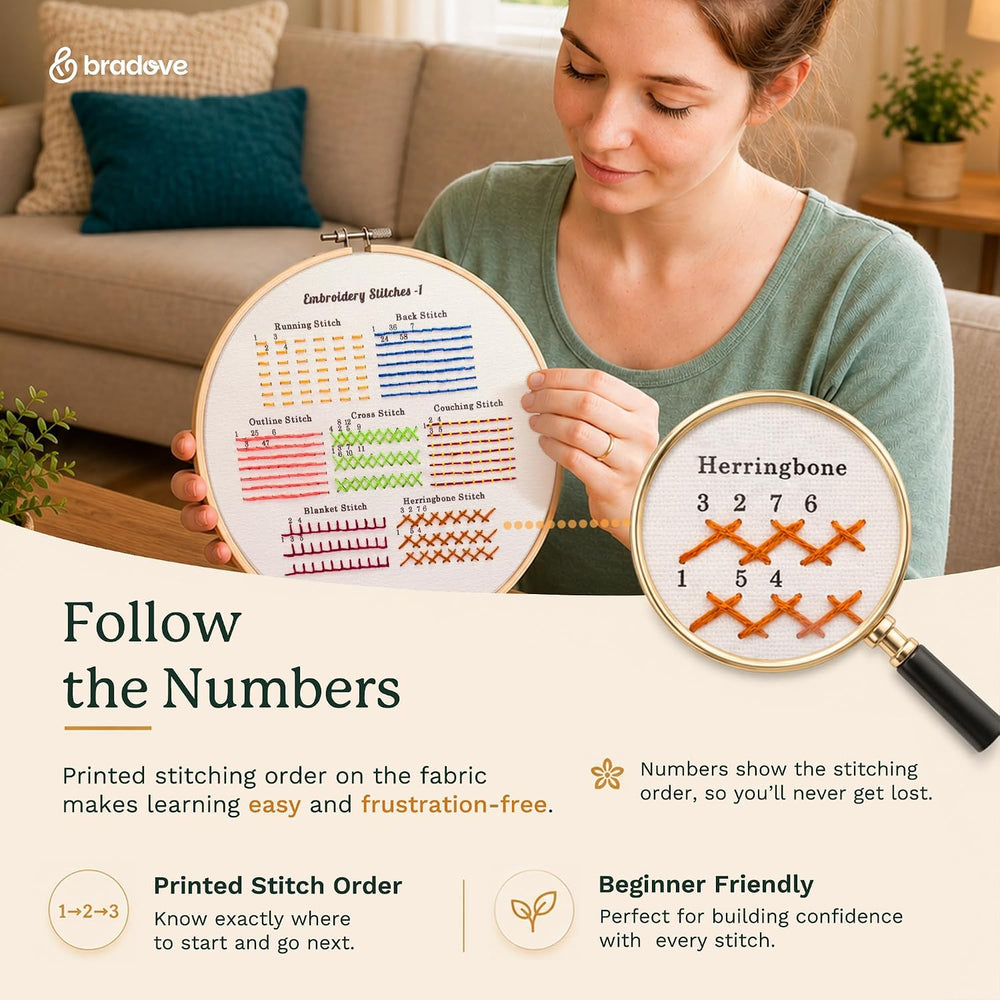 Bradove Classic Embroidery Learning Kit - Close-up
