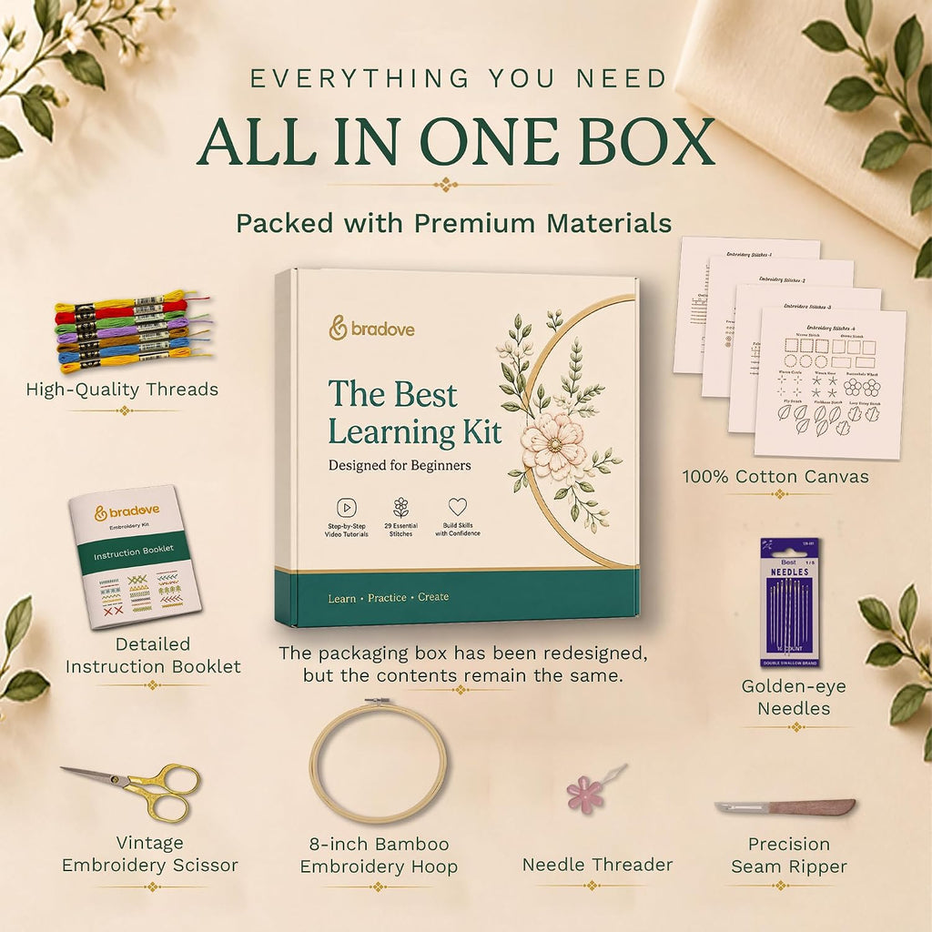 Bradove Classic Embroidery Learning Kit - In use