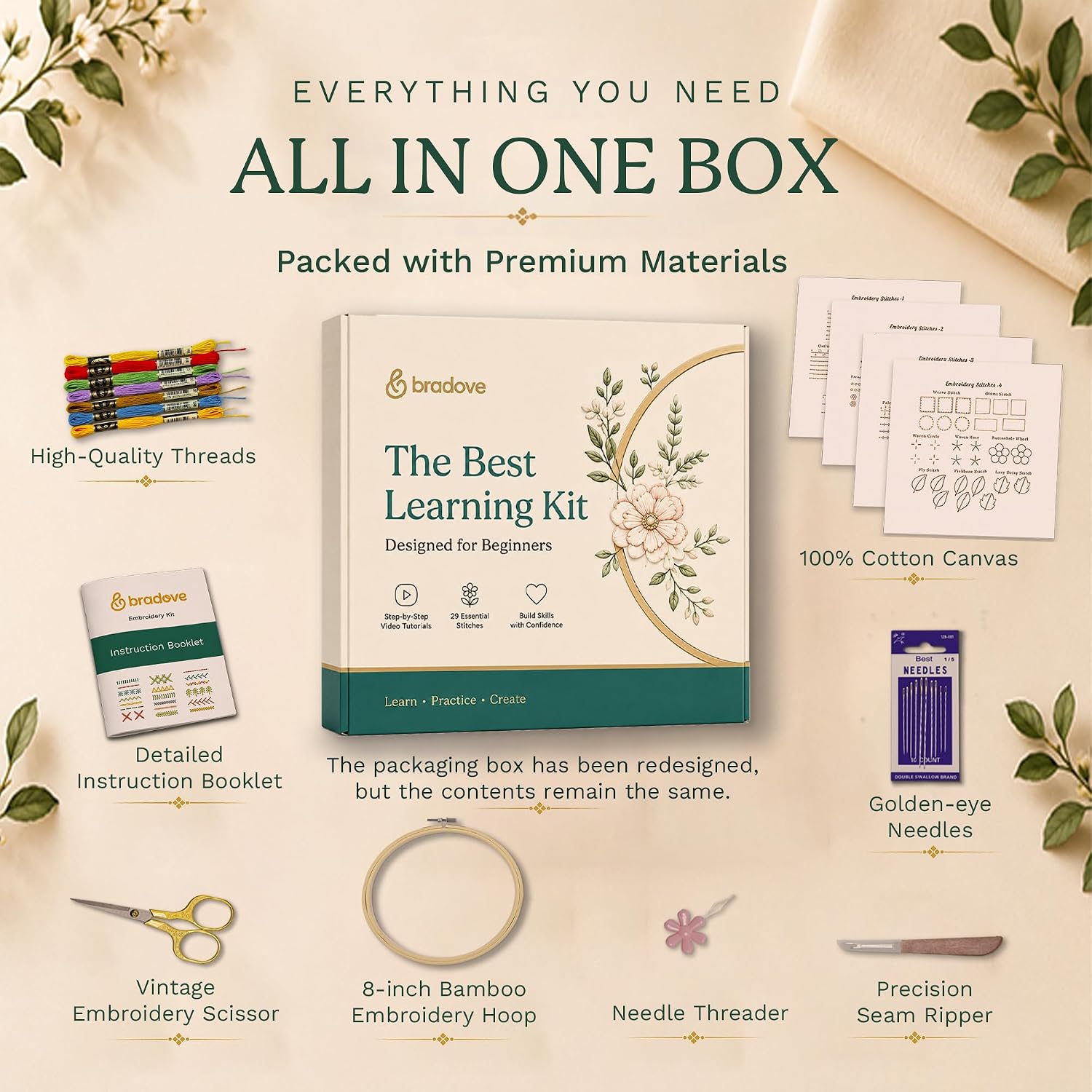 Bradove Classic Embroidery Learning Kit - In use