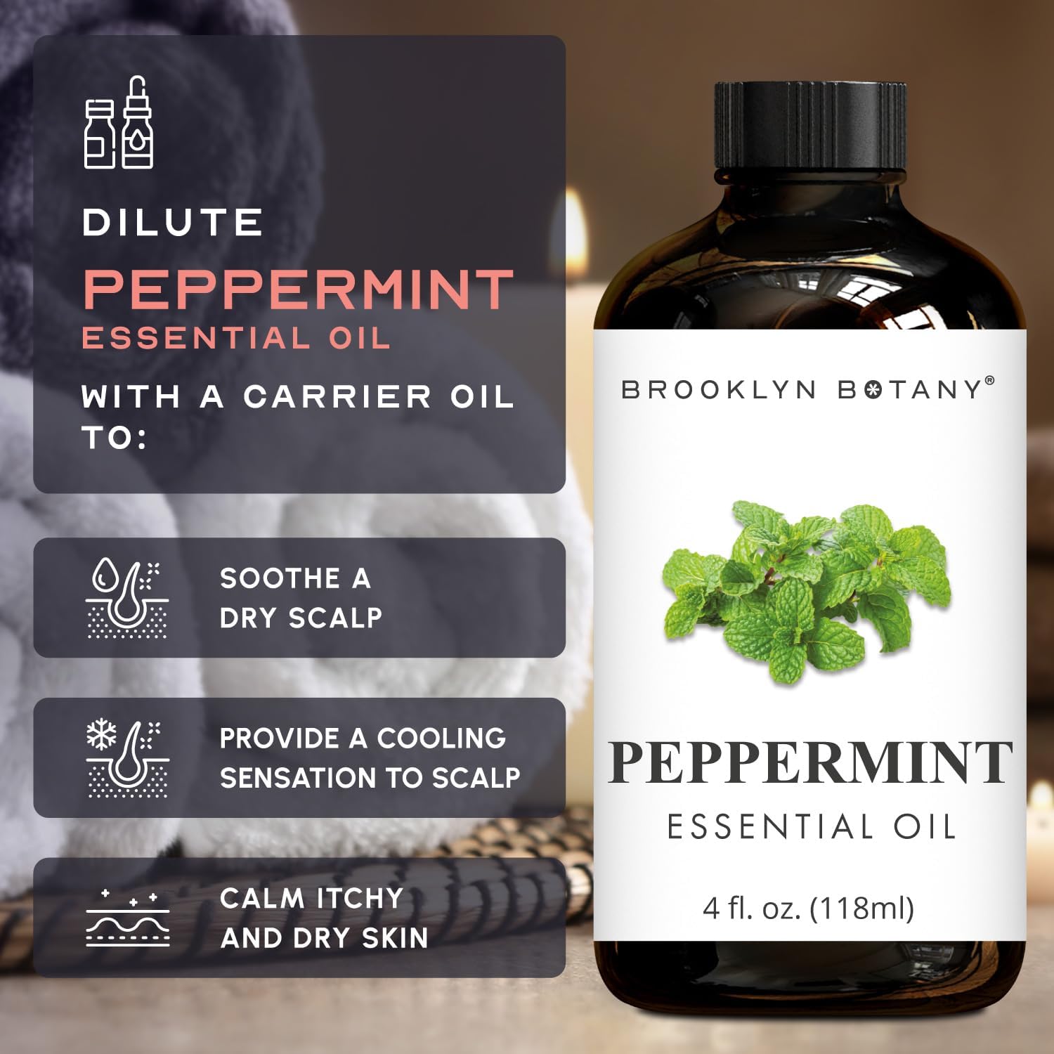 Brooklyn Botany Peppermint Essential Oil 4oz - In use