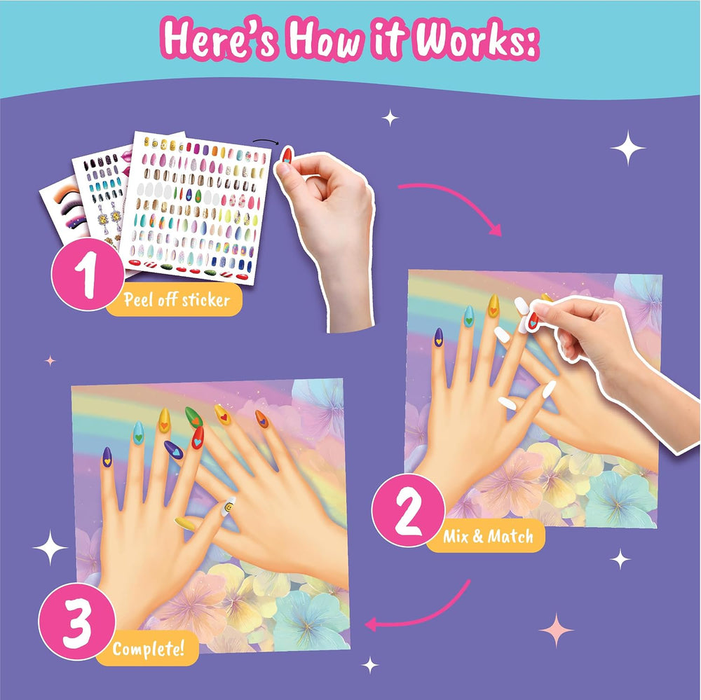 BSCOOL Nails and Makeup Sticker Book - Close-up