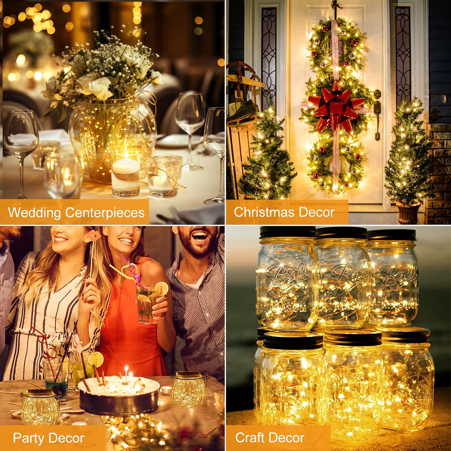 btfarm 30 Pack Fairy Lights, Warm White - In use