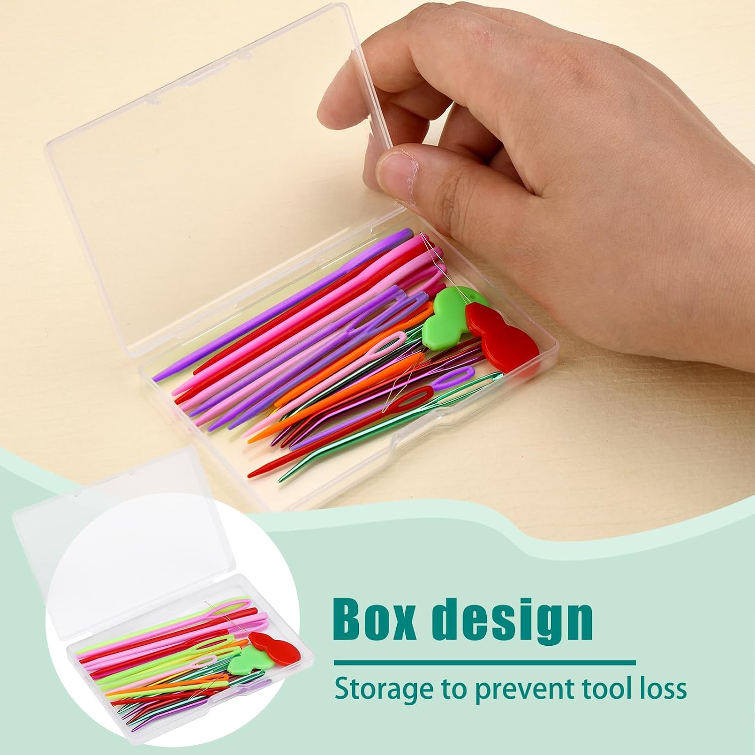 Bupete 25 Pcs Yarn Needles Set - In use