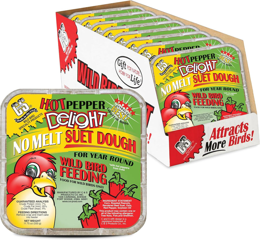 C&S Hot Pepper No Melt Suet Dough 8-Pack