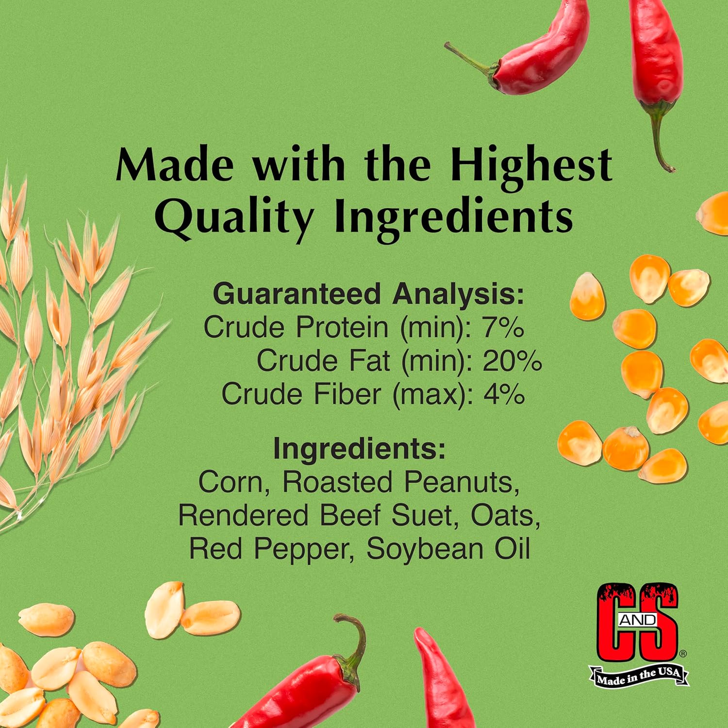 C&S Hot Pepper No Melt Suet Dough 8-Pack - Detail view