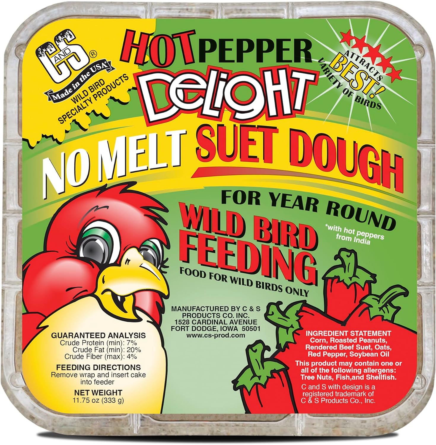 C&S Hot Pepper No Melt Suet Dough 8-Pack - Close-up
