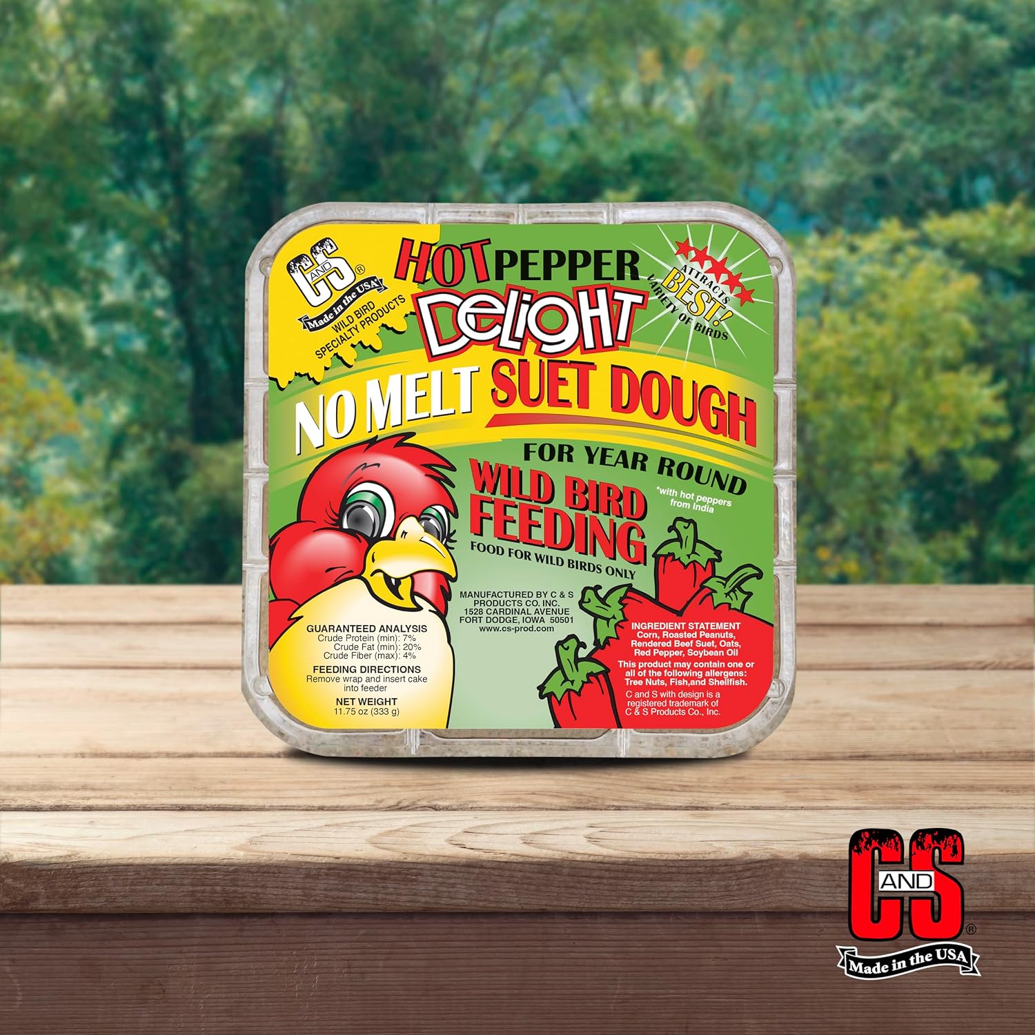 C&S Hot Pepper No Melt Suet Dough 8-Pack - Packaging