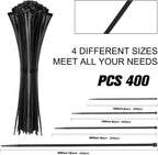 Cable Zip Ties 400 Pack, Assorted Sizes - Detail view