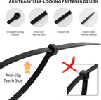 Cable Zip Ties 400 Pack, Assorted Sizes - Alternate angle