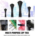 Cable Zip Ties 400 Pack, Assorted Sizes - Packaging