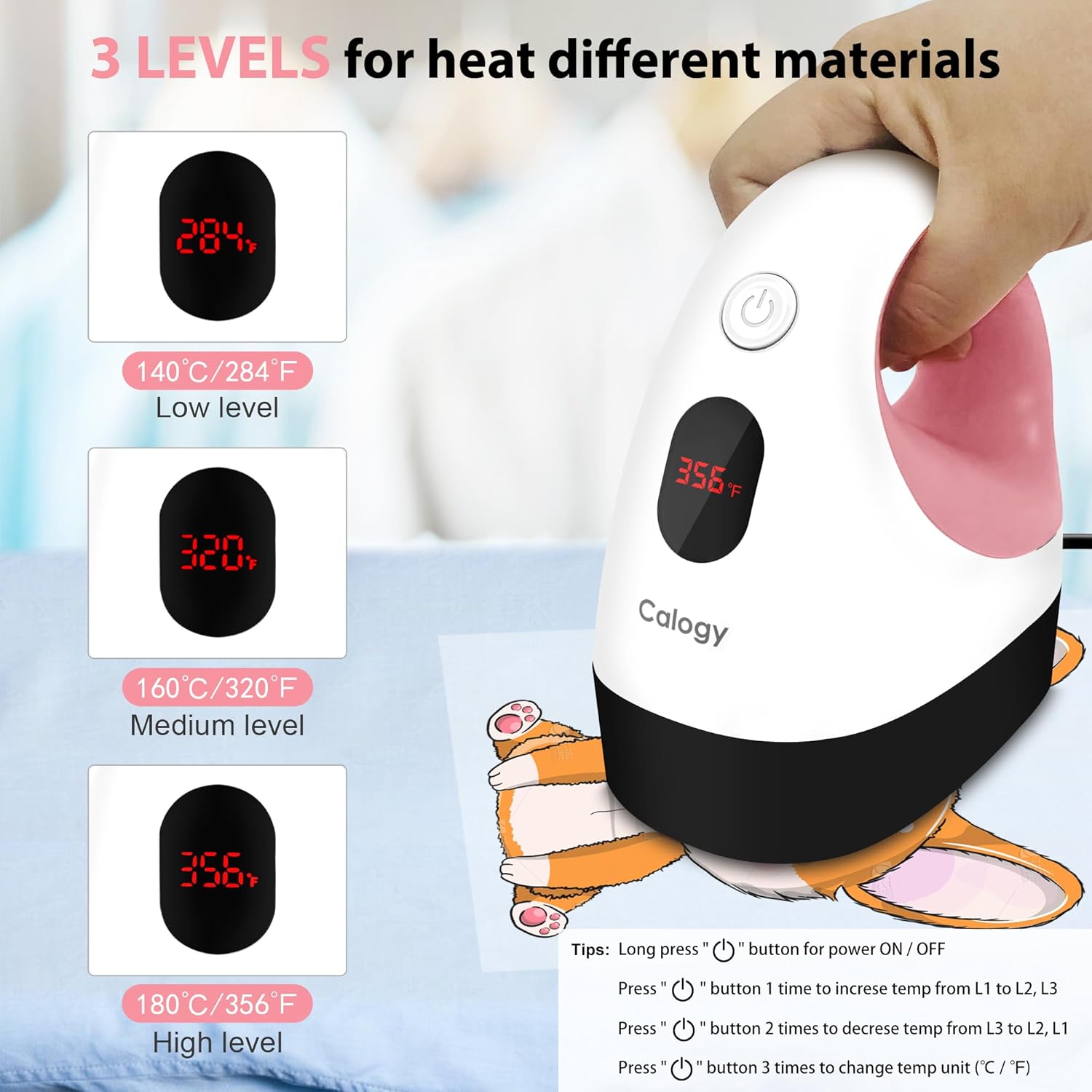 Calogy Mini Heat Press Heat Transfer Machine - Alternate angle