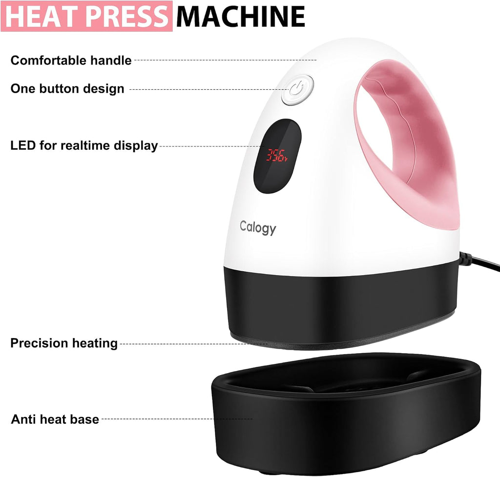 Calogy Mini Heat Press Heat Transfer Machine - Size reference