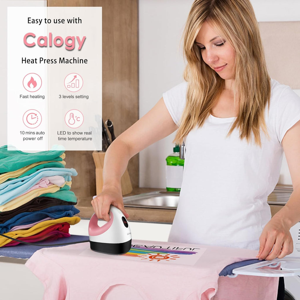 Calogy Mini Heat Press Heat Transfer Machine - In use
