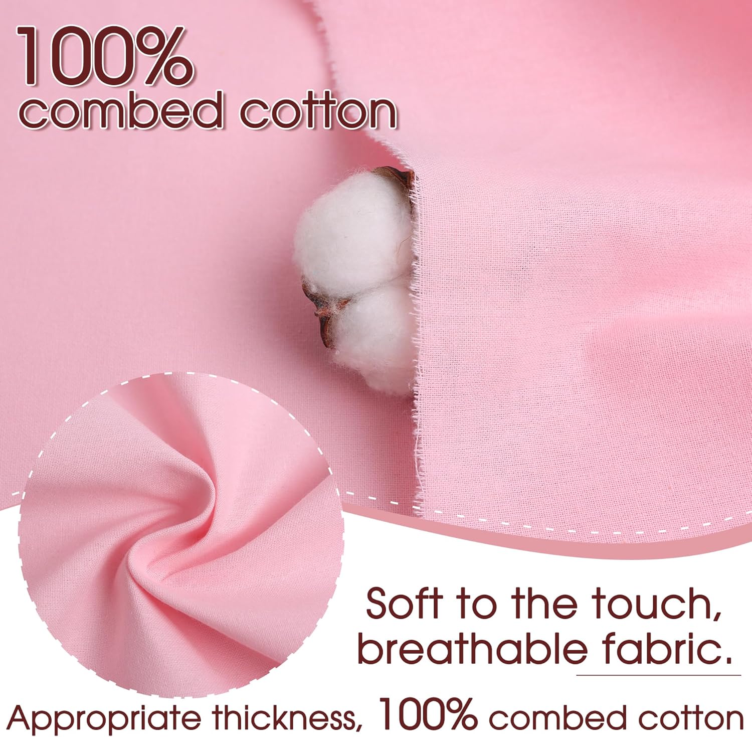 Candy Pink Cotton Poplin Fabric by The Yard - Close-up