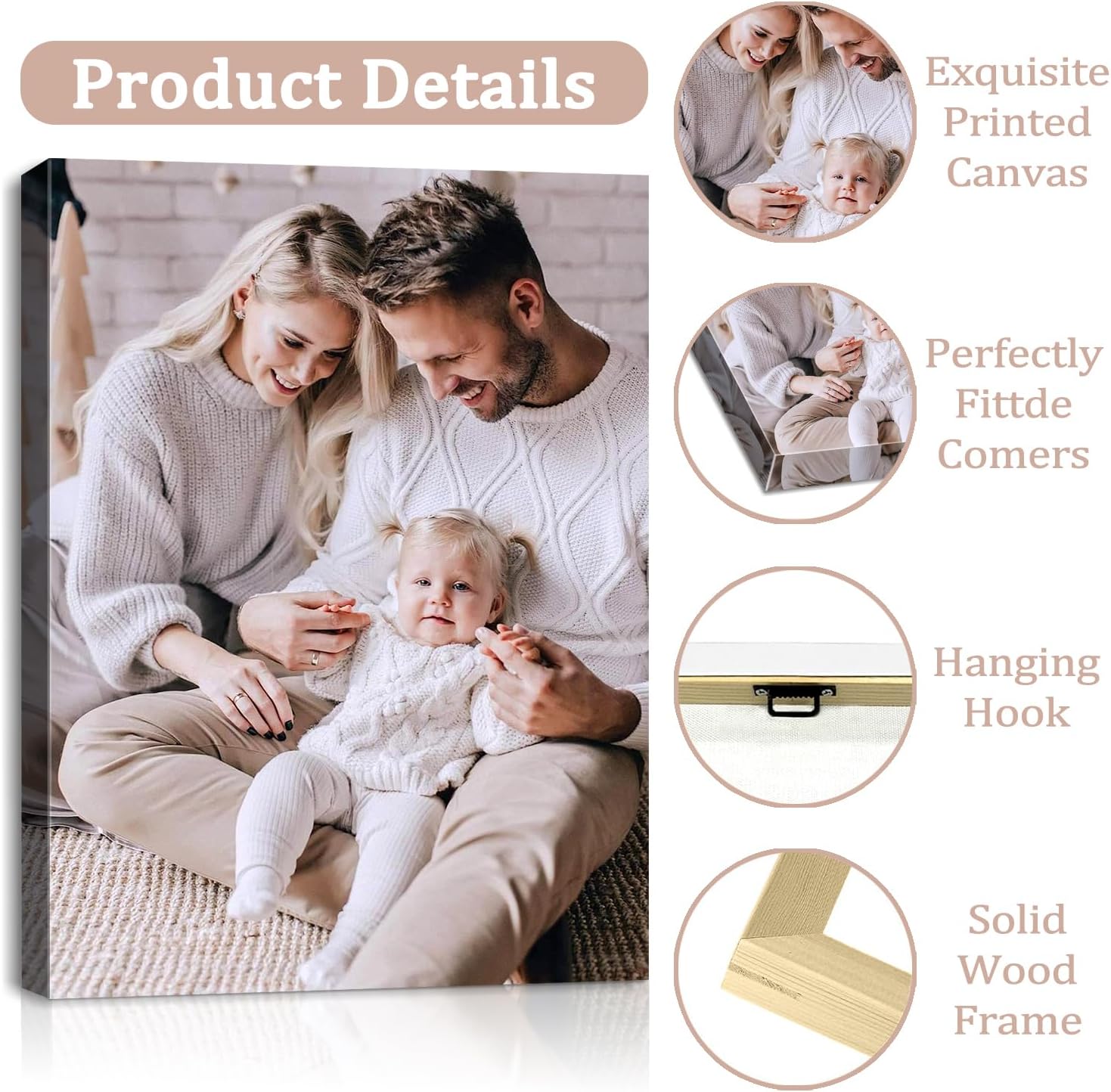 Karani Personalized Photo Canvas Wall Art - In use