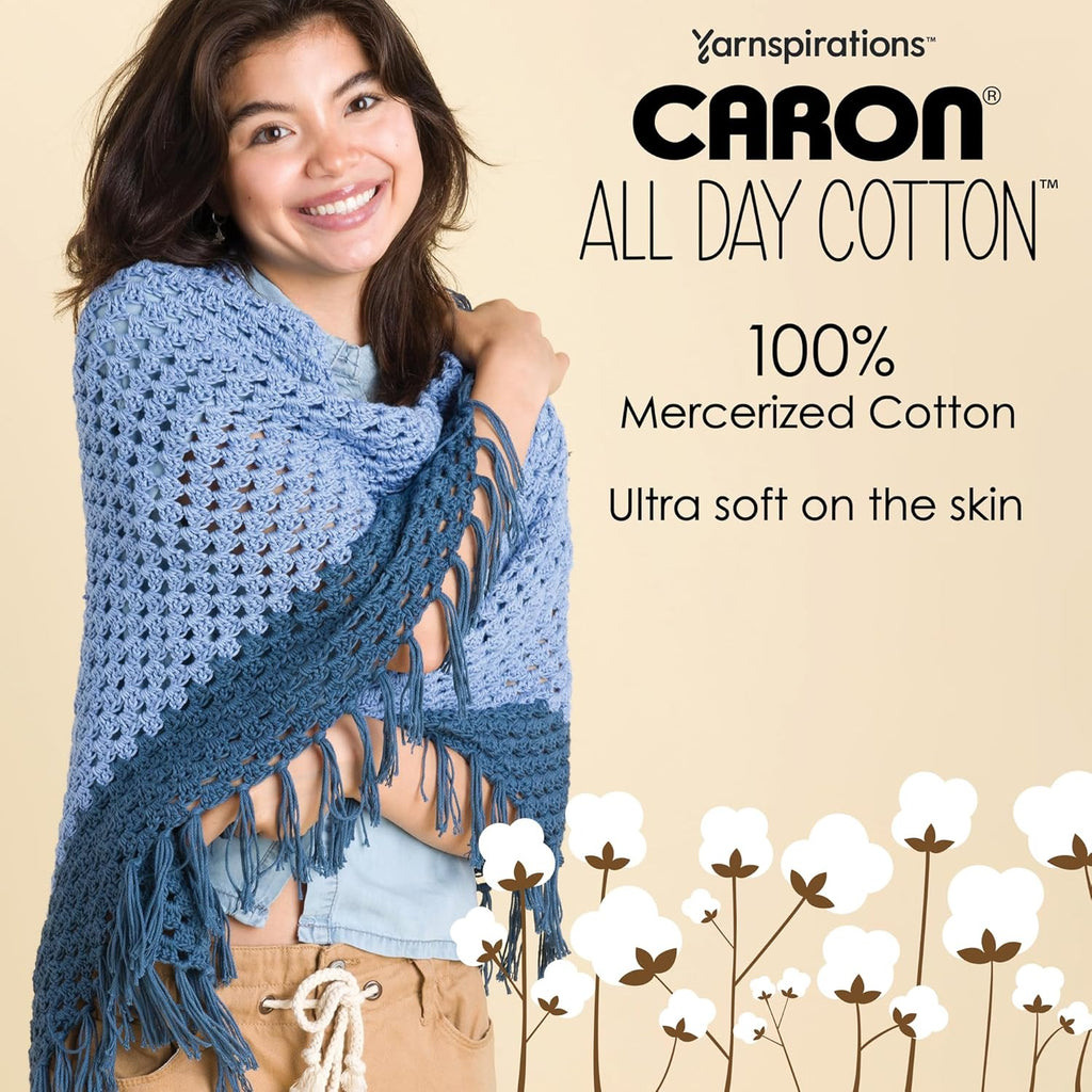 Caron All Day Cotton Yarn, 3 Pack, Cream - Detail view