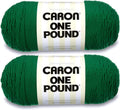 Caron One Pound Kelly Green Yarn, 2 Pack