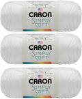 Caron Simply Soft Yarn 3 Pack, White