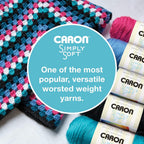 Caron Simply Soft Yarn 3 Pack, White - Size reference