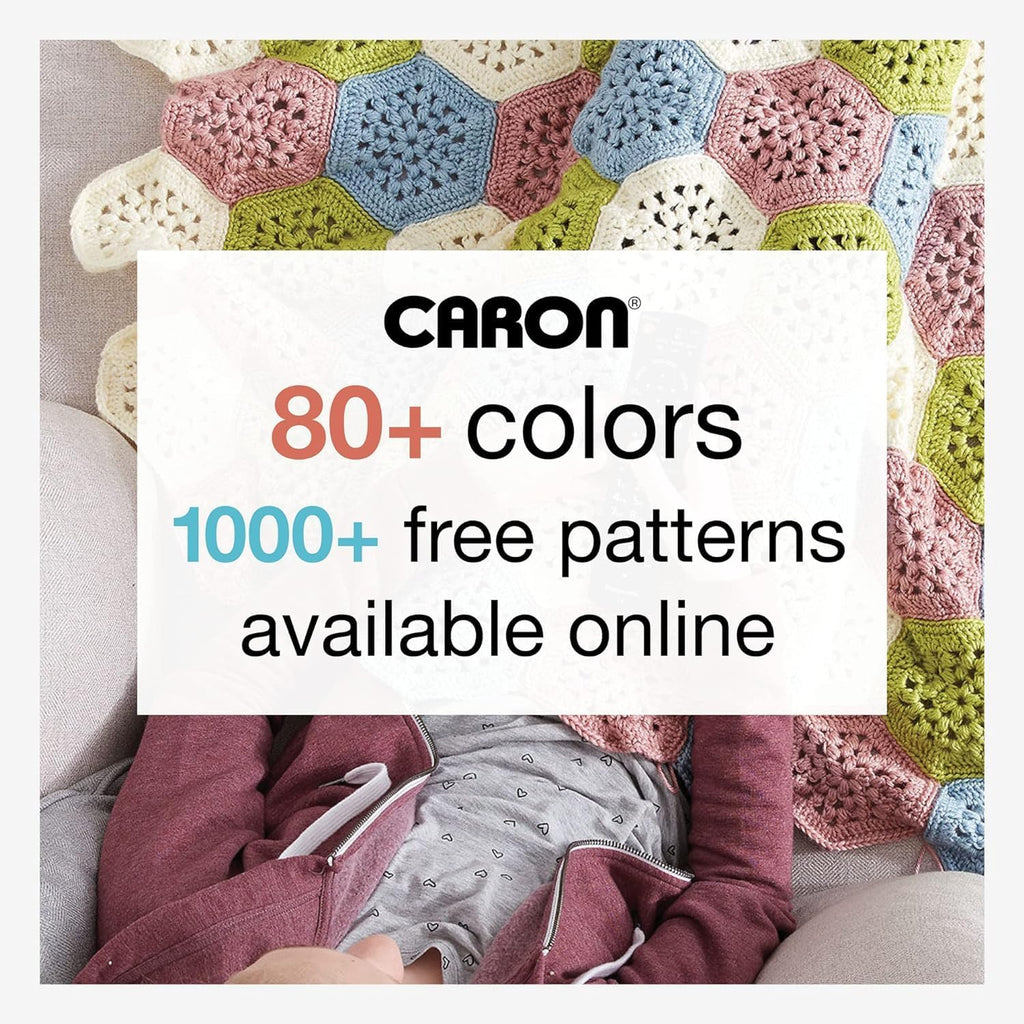 Caron Simply Soft Speckle Yarn, White Sage - Size reference