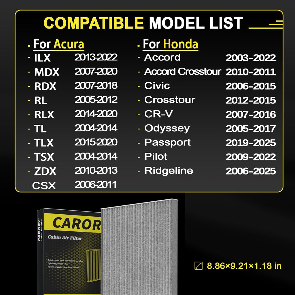 Carory Cabin Air Filter for Honda and Acura - Alternate angle